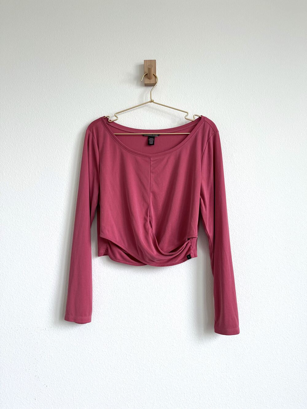 Victoria’s Secret Balletcore Ribbed Long Sleeve Crop Top - Pink - Size XL